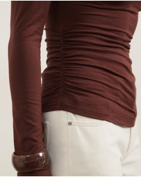 Atmos&Here - Poppy Asymmetrical Draped Jersey Top