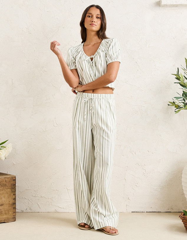 Rhythm - Mallorca Stripe Billow Sleeves Top