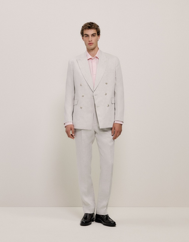 Trenery - Cotton Poplin Stripe Tailored Fit Shirt in Blossom Pink