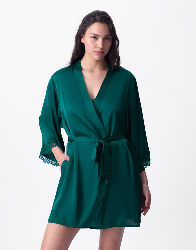 Bras N Things - Bethany Short Wrap - Dark Green