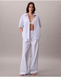 Calvin Klein - Cotton Poplin Covered WB Poplin Pants