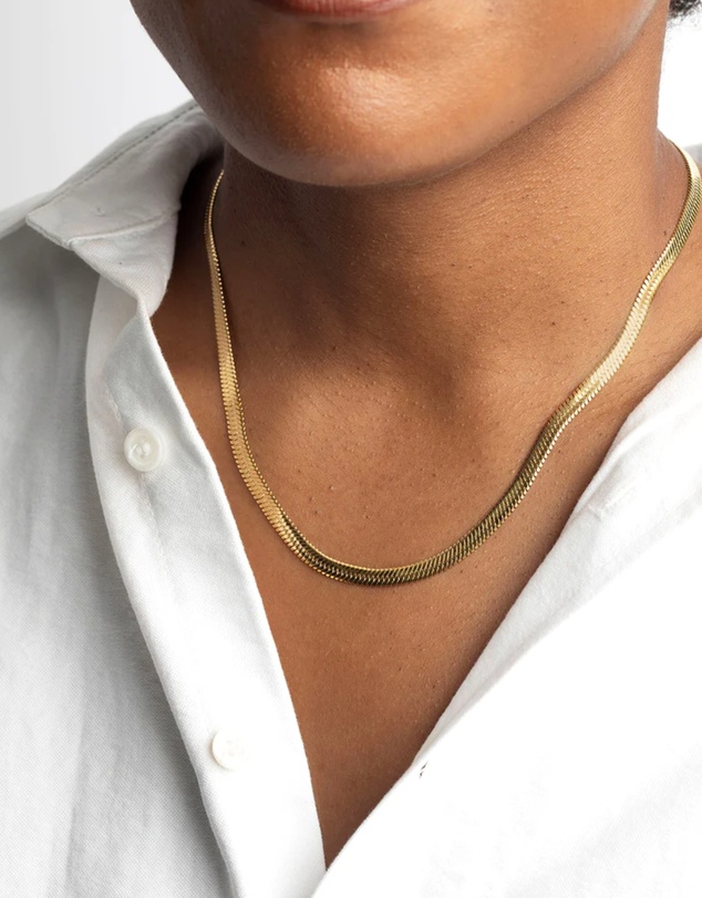 Lovisa - Waterproof Gold Plated Stainless Steel Herringbone Necklace