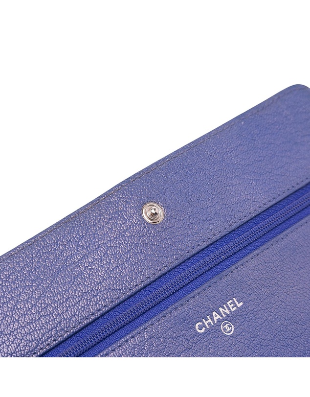 Pre-Loved by Azura Reborn - Pre-Loved CC Calfskin Double Stitched Wallet on Chain