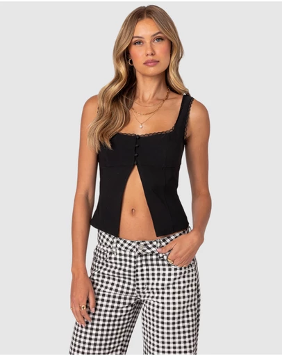 EDIKTED - Odette Split Front Tailored Top