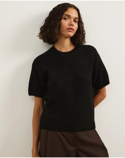 Atmos&Here - Ayla Knitted Boxy T-Shirt