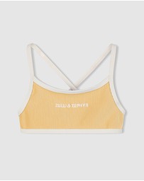 Zulu & Zephyr Mini - Mini Stripe Rib Logo Bikini Top - Kids