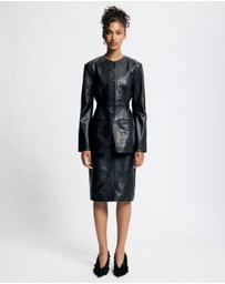 Lover - Hollis 100% Leather Midi Skirt