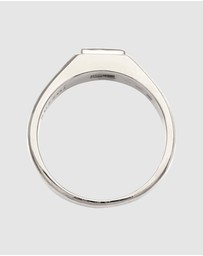 Kuzzoi - ICONIC EXCLUSIVE - Ring Male Rectangle Blue Sapphire 925 Sterling Silver