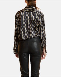 Cynthia Rowley - Foil Silk Button Up Shirt