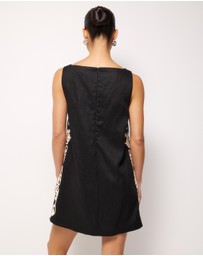 AERE - Quinn Embroidered Linen Mini Dress