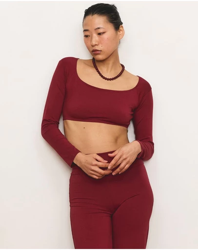 Pinky & Kamal - Long Sleeve Crop Top