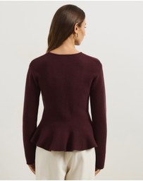 Atmos&Here - Thea Peplum Hem Knit Cardigan