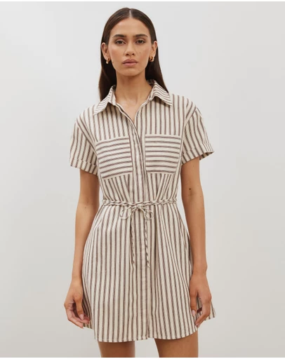 Atmos&Here - Amy Tie Back Mini Shirt Dress