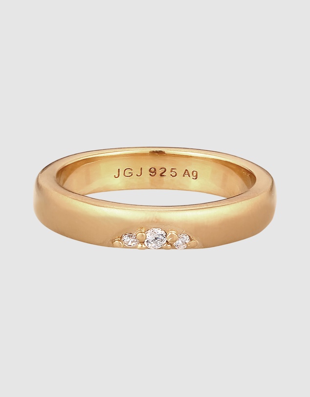 Elli Jewelry - Ring Diamond 925 Sterling Silver Vermeil
