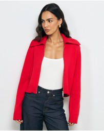 AERE - Lali Organic Cotton Zip Knit Cardigan