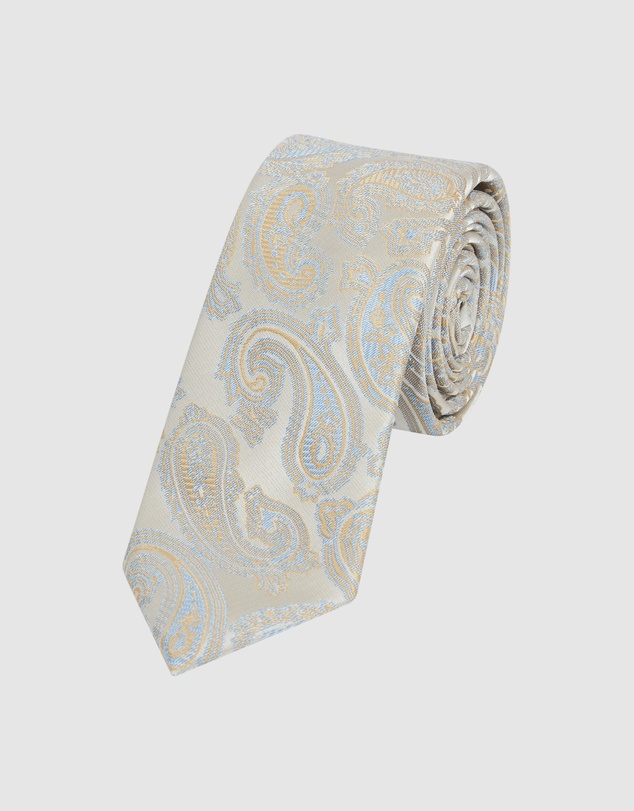 yd. - Ash 6.5 Cm Width Paisley Tie