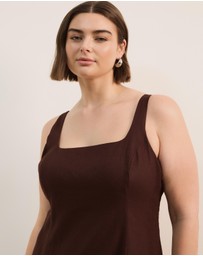 Atmos&Here Curvy - Pippa Sleeveless Linen Blend Midi Dress