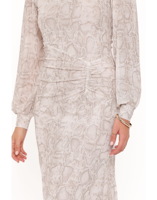 Petal & Pup - Clemens Mesh Maxi Dress - Snake Print