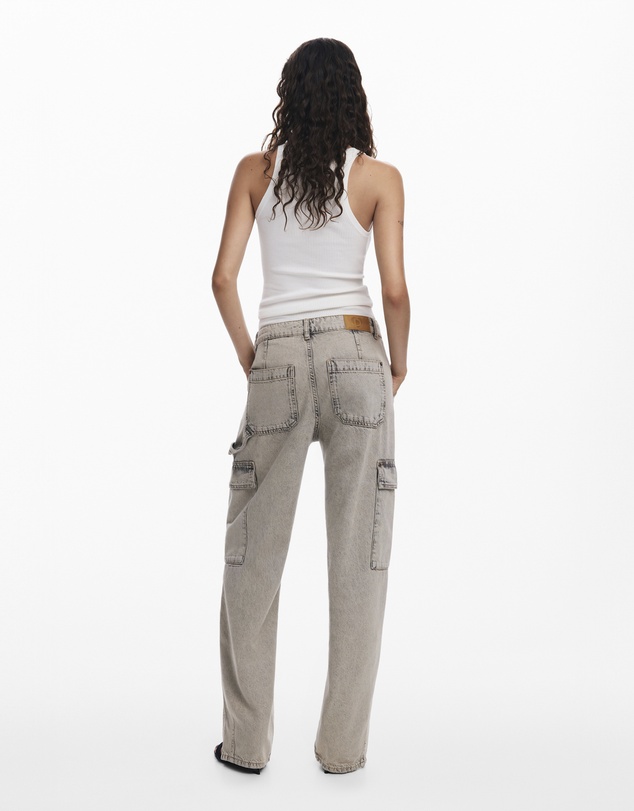 Desigual - Denim jeans with stitched pockets