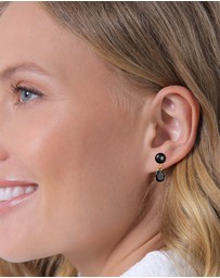 Elli Jewelry - Earrings Ear Studs Drop with Synth. Pearl And Zirconia Crystals in 925 Sterling Silver Gold Plated