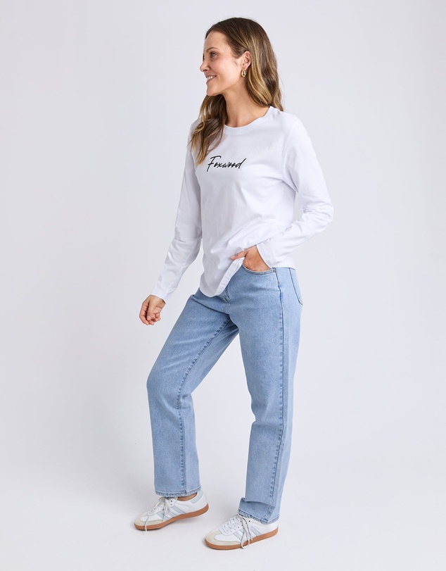 Foxwood - Signature Long Sleeve Tee White