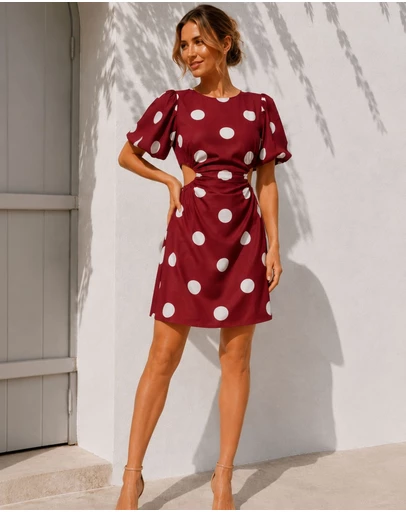 Esther & Co - Shahnaz Dress - Wine Spot