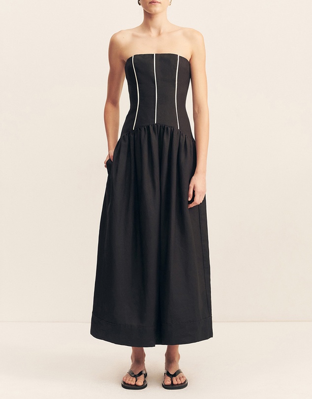 Shona Joy - Billie Contrast Strapless Midi Dress