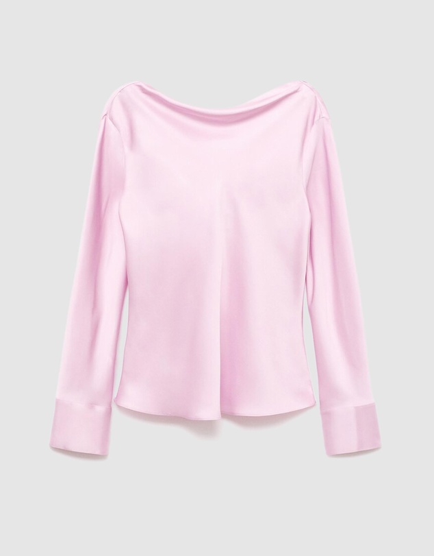 M.N.G - Satin Blouse With Draped Back