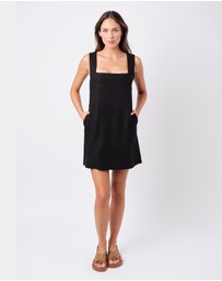 UNE PIECE - Square Neck Linen Midi Dress