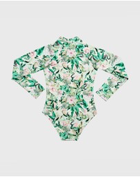 Aqua Blu Kids - Marabou Long Sleeve One Piece - Kids