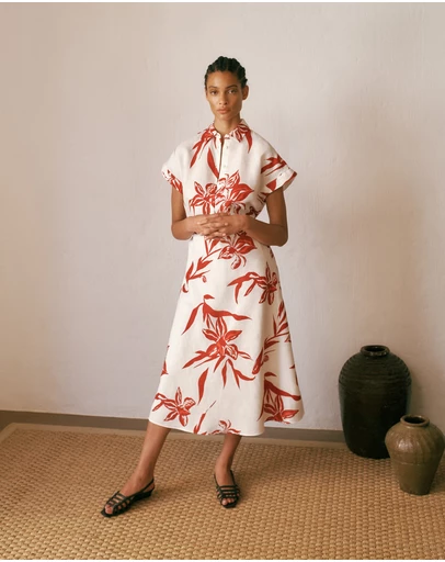 Trenery - Wild Iris Linen Bias Skirt in White