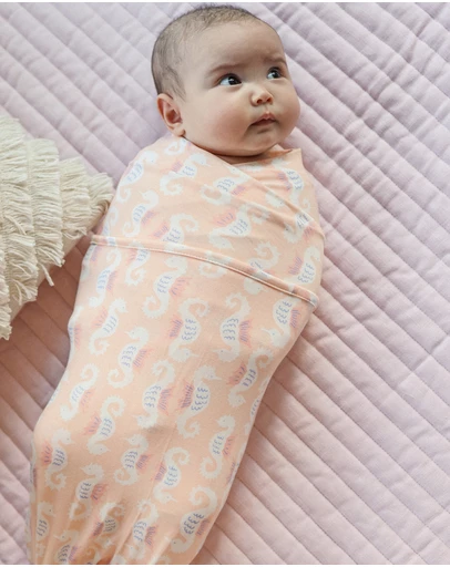 Kynd Baby - Large Stretchy Swaddle in Seahorse