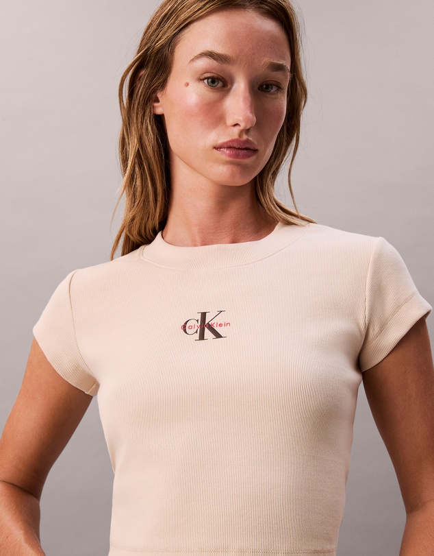 Calvin Klein Jeans - Monogram Logo Ribbed Baby Tee