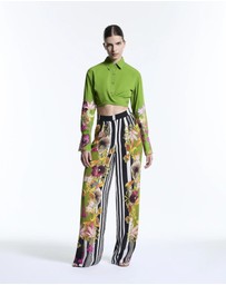 Muma World - Floral Canopy Beaded Cropped Shirt