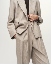 M.N.G - Pinstripe Wool Suit Trousers