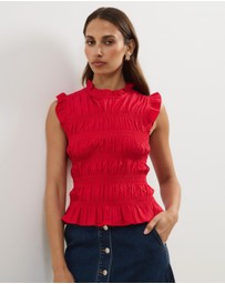 Atmos&Here - Coralie Linen Blend Frill Top