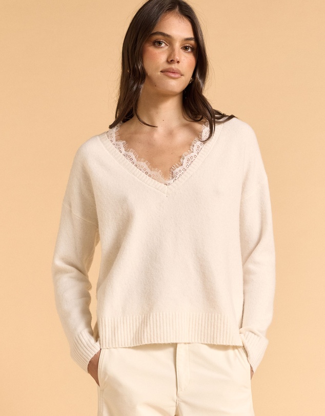 MVN - Knit Jumper With Lace Trim