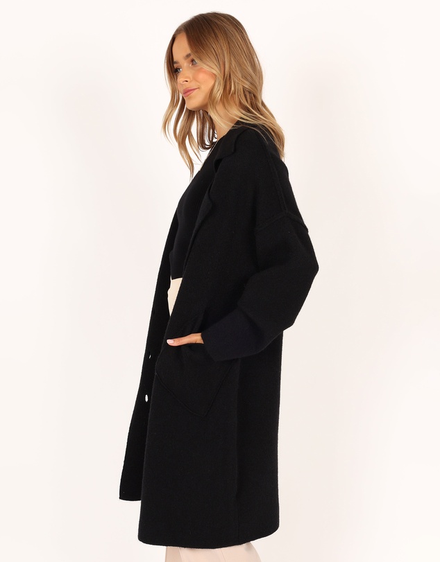 Petal & Pup - Ivy Button Front Coatigan - Black