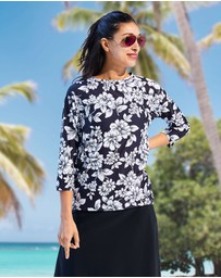 Modest Mermaid - Relaxed fit 3/4 classic top SPF50+