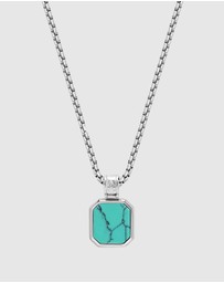 Nialaya Jewellery - Men's Necklace with Square Pendant