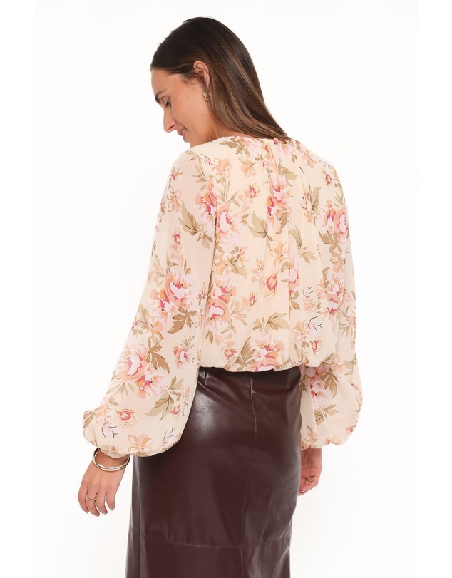 Petal & Pup - Dallas Long Sleeve Top - Cream Floral