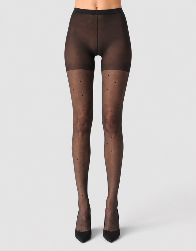 High Heel Jungle - Le Dot Sheer Tights - Black