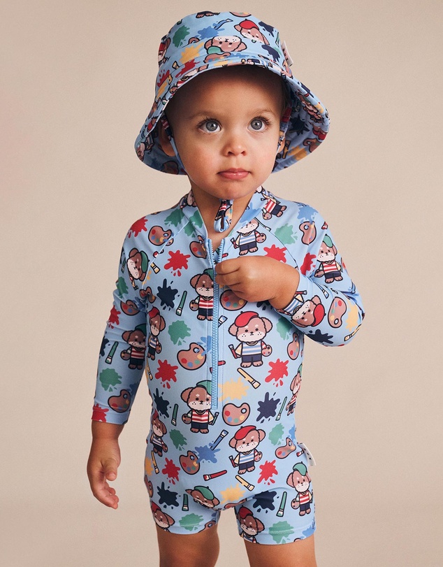 Huxbaby - Parisian Painter Pup Swim Hat - Babies
