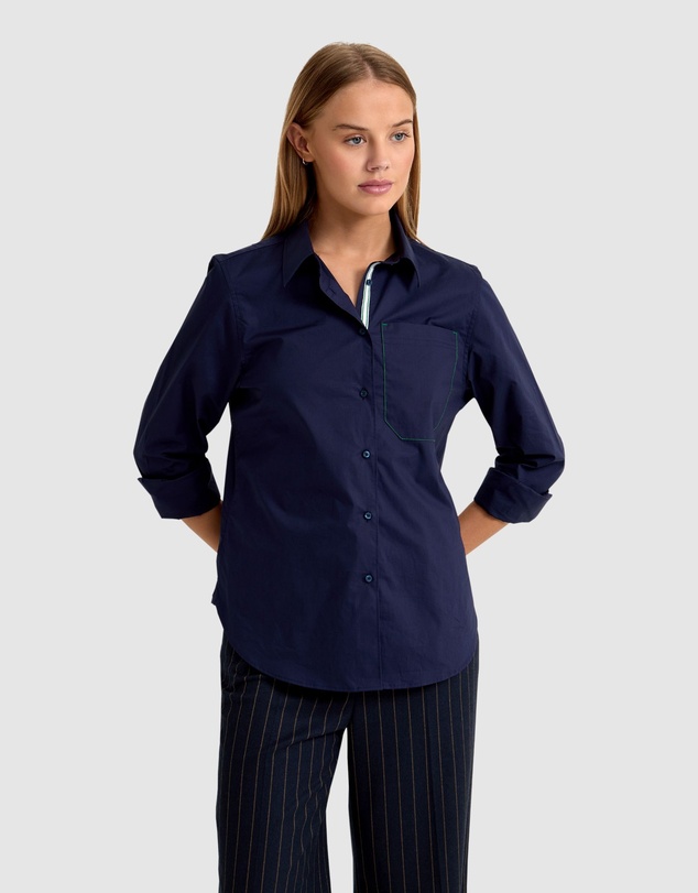 Oxford - Ariel Tape Trim Cotton Shirt