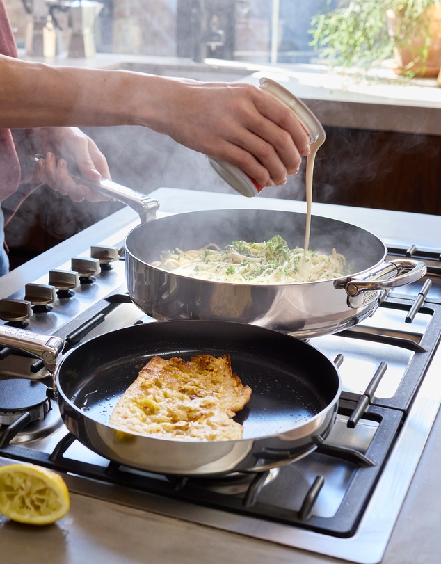 Joseph Joseph - Space Steel 2-piece Non-stick Stainless-steel Frying Pan Set with Folding Handles