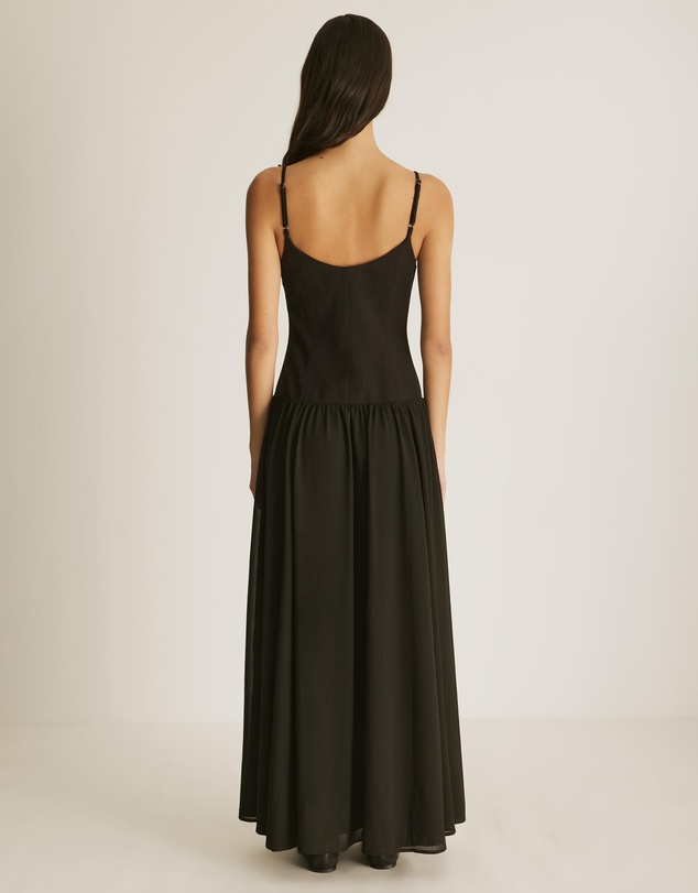 Atmos&Here - Amie Contrast Pleat Skirt Maxi Dress