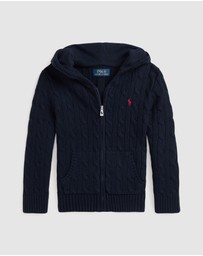 Polo Ralph Lauren - Cable Cotton Hooded Full-Zip Sweater - ICONIC EXCLUSIVE - Babies-Kids