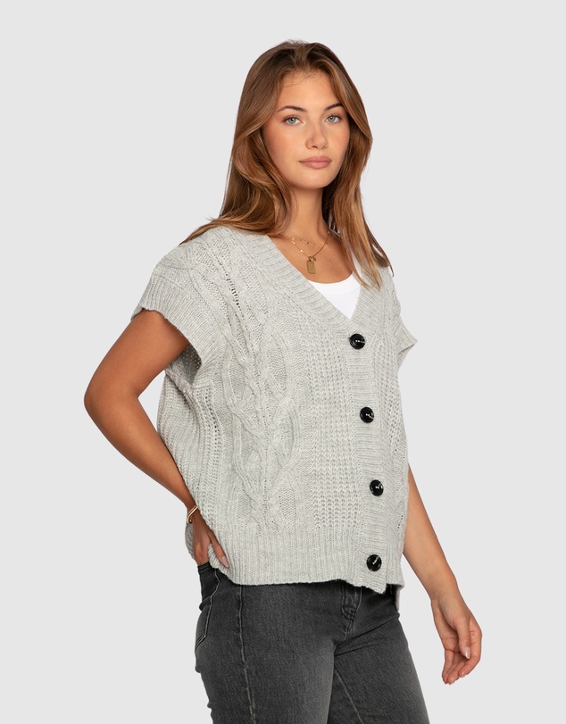 Belle & Bloom - Rosette Oversized Knitted Vest