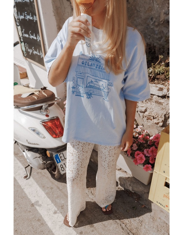 Petal & Pup - Carmen Graphic Tee - Baby Blue