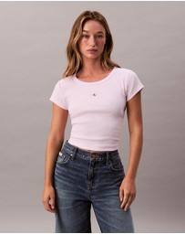Calvin Klein Jeans - Woven Monogram Logo Slim T-Shirt